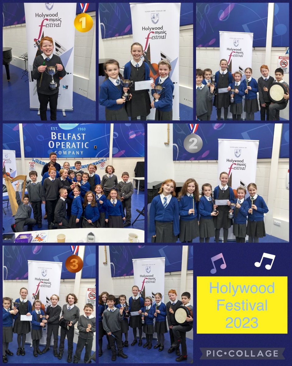 ⭐️🎶Holywood Music Festival success🎶⭐️ 
Our Grúpa Cheoil won the @UlsterBank Cup for the Intermediate Traditional Group.    Our full group came 2nd in the beginner category.  We had so many solo & duet medals including highest scoring junior solo of the day.  🏆 #ProudSchool