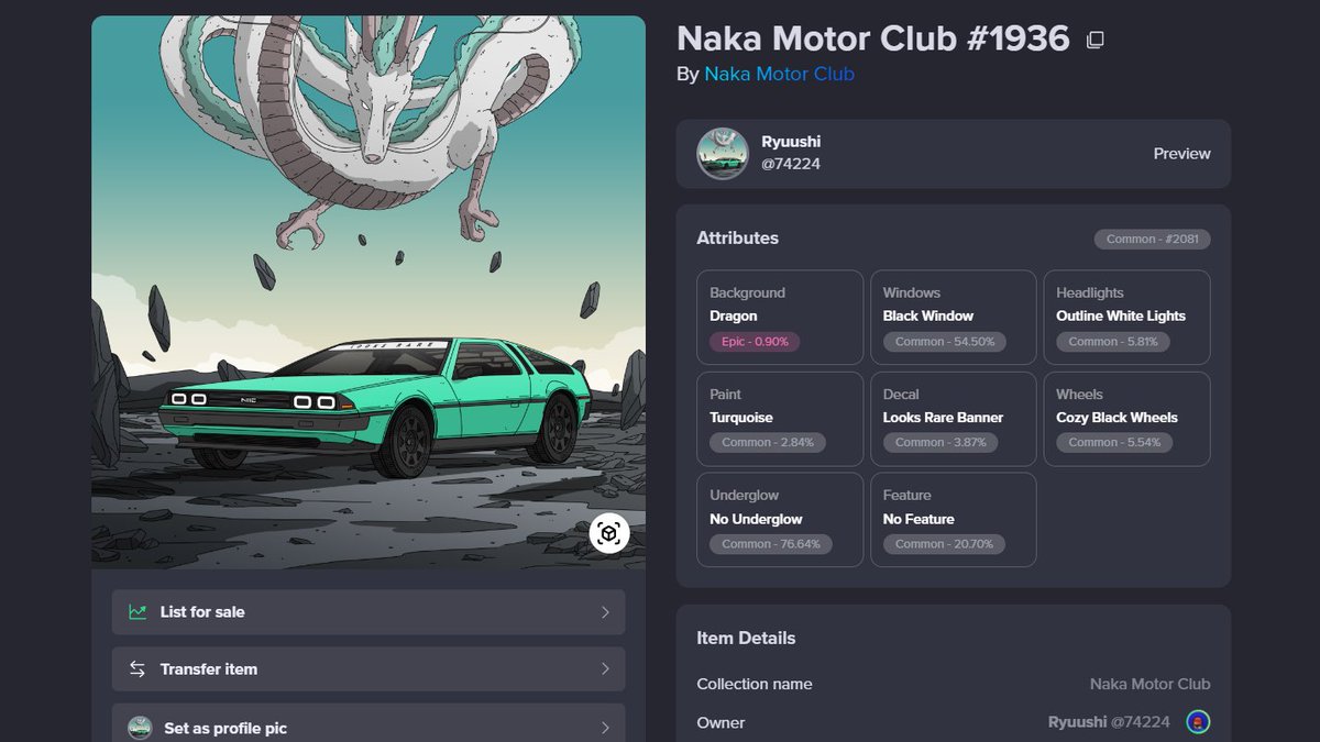 😱 Less than 20 dragons in the collection!🐉🔥 I needed one! @nakamotorclub @twetchapp 😍 2024 the year of the Dragon! #BSV #Bitcoin