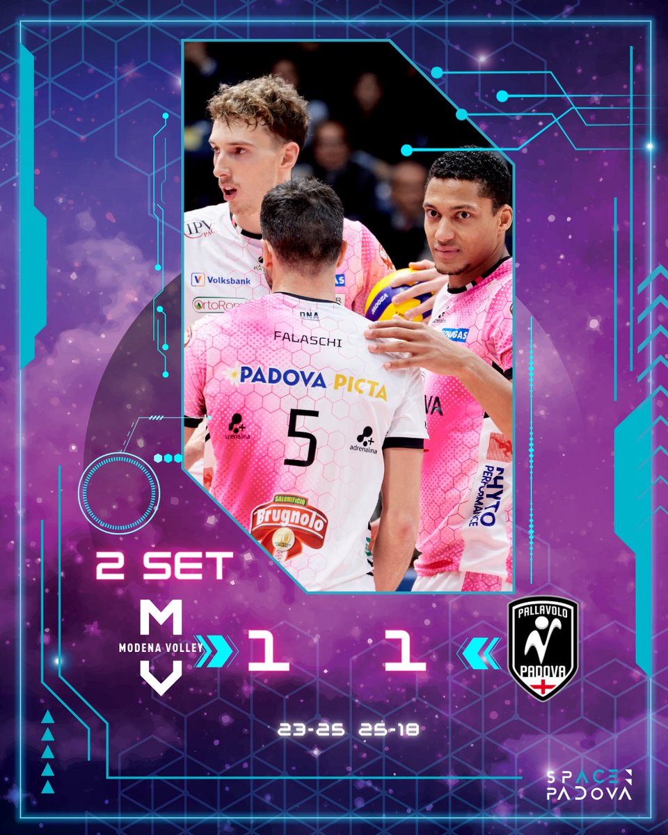 pallavolopadova's tweet photo. #ModenaPadova
Modena si riporta sull'1-1.
#DNAbianconero #spacepadova https://t.co/lkNufpe3dr