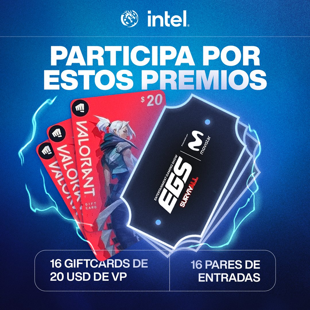 LeviatanGG's tweet photo. ¡PARTICIPÁ POR 16 PARES DE ENTRADAS A @EGS_Mexico + 16 GIFT CARDS DE 20 USD PARA VALORANT POINTS!  🎁🎟️💰

Nos aliamos junto a @intel_la para traerte tremendos regalos, para participar es muy fácil:

-Dar RT
-Seguir a @intel_la y @yeyian_mx 
-Etiquetar al amigo que te acompañaría a EGS 

(Los 16 pares de entradas se dividen en 4 entradas para el Viernes, 6 para el Sábado y 6 para el Domingo, el concurso finaliza el 16/11)