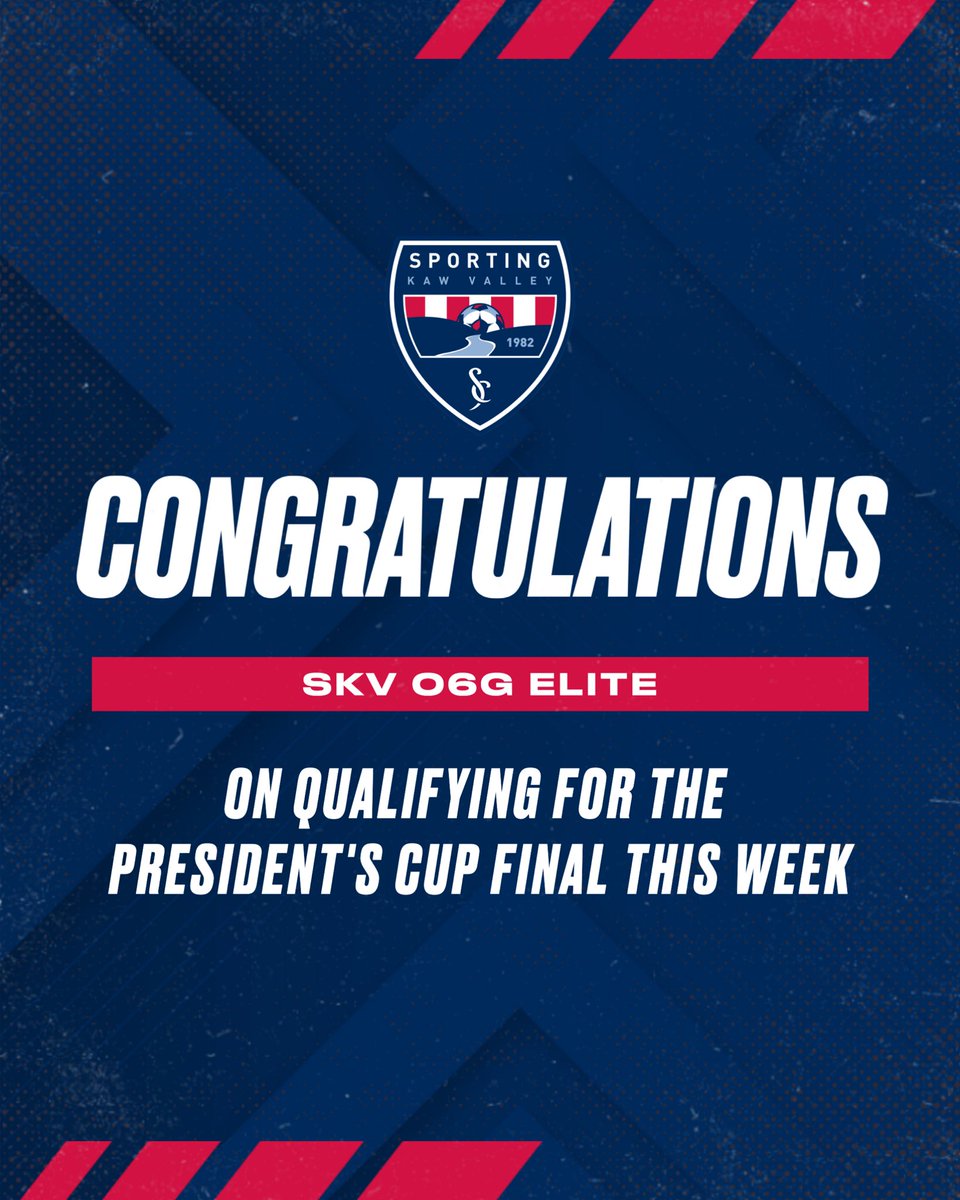 Congratulations to our 06G Elite Team on advancing to the Kansas President's Cup tournament Final this upcoming weekend! 🤩

#TheValleyWay #SportingKC
#manhattanks #topekaks #kusoccer #kstatesoccer #jayhawksoccer #threecitiesoneclub #playerdevelopment #playfirst #hometownclub