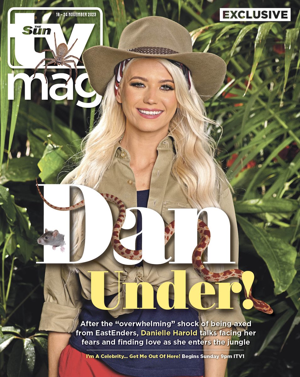 TheSunTVMagEd's tweet photo. 🕷️🦗🪳🦂🐊 @imacelebrity exclusive: As she prepares to enter the jungle, #DanielleHarold reveals all to #TVMag on her #EastEnders exit, those 'romance' rumours, and the wedding picture she has at home that surprises her guests... Only in Saturday's Sun #ImACeleb https://t.co/nziKSFSuP7