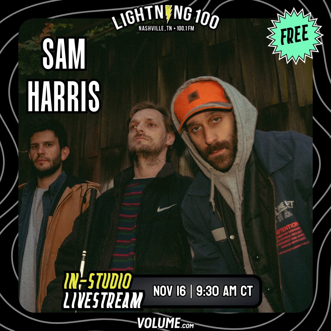 Sam Harris from @XAmbassadors is making their way into the @GetOnVolume studio tomorrow morning to make a special announcement! Tune in or stream it live to be the first in-the-know: volume.com/lightning100