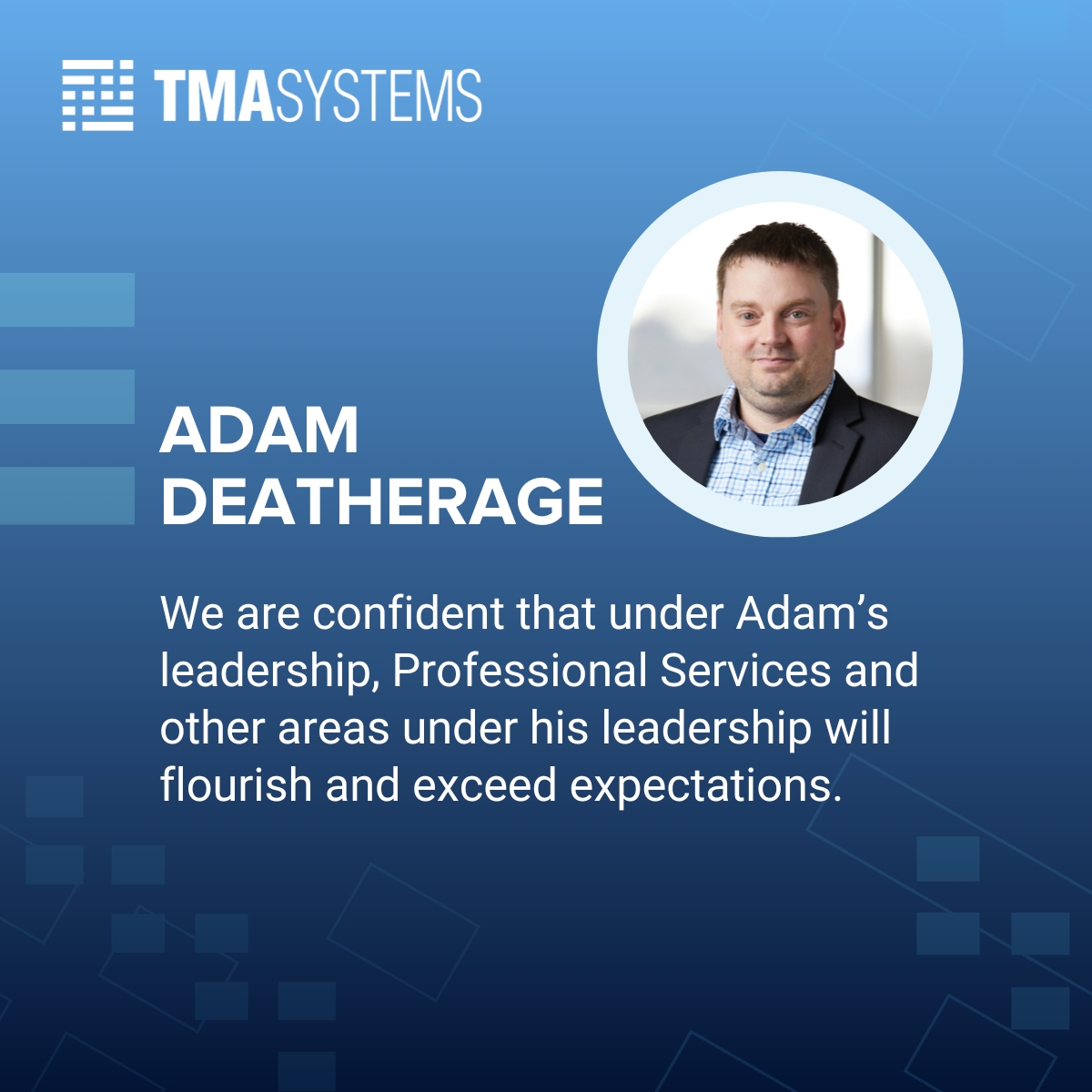 TMA_Systems's tweet image. We’re excited to announce Jenny’s and Adam’s promotion to Director of Client Success and Vice President of Operations respectively. In their expanded roles, they will accelerate our journey of growth and success with their expertise, knowledge, and client advocacy.

#TMASystems