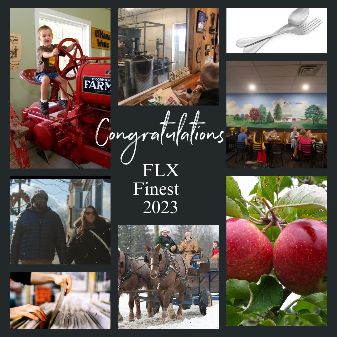 🎉Congratulations to the FLX 2023 Finest Award Winners!
🏅Ward W. O'Hara Agricultural Museum
🏅 Potters Farm to Fork
🏅Spoon & Fork
🏅 Speno's Music
🏅 Owen Orchards
🏅Fingerlakes Drive In
For a complete listing visit flxfinest.com
#tourcayuga  #flxfinest2023 #Museums