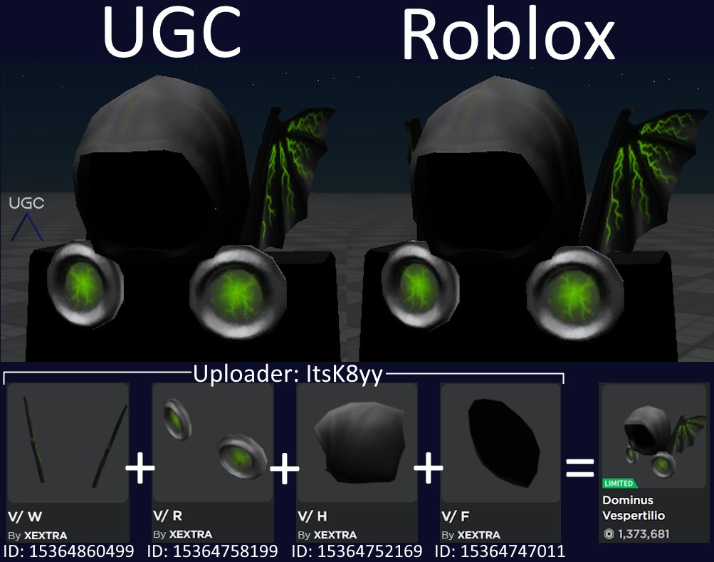 Peak” UGC on X: UGC creator Piav uploaded a 1:1 copy of the limited Dominus  Pittacium in 3 parts. #Roblox #RobloxUGC  / X