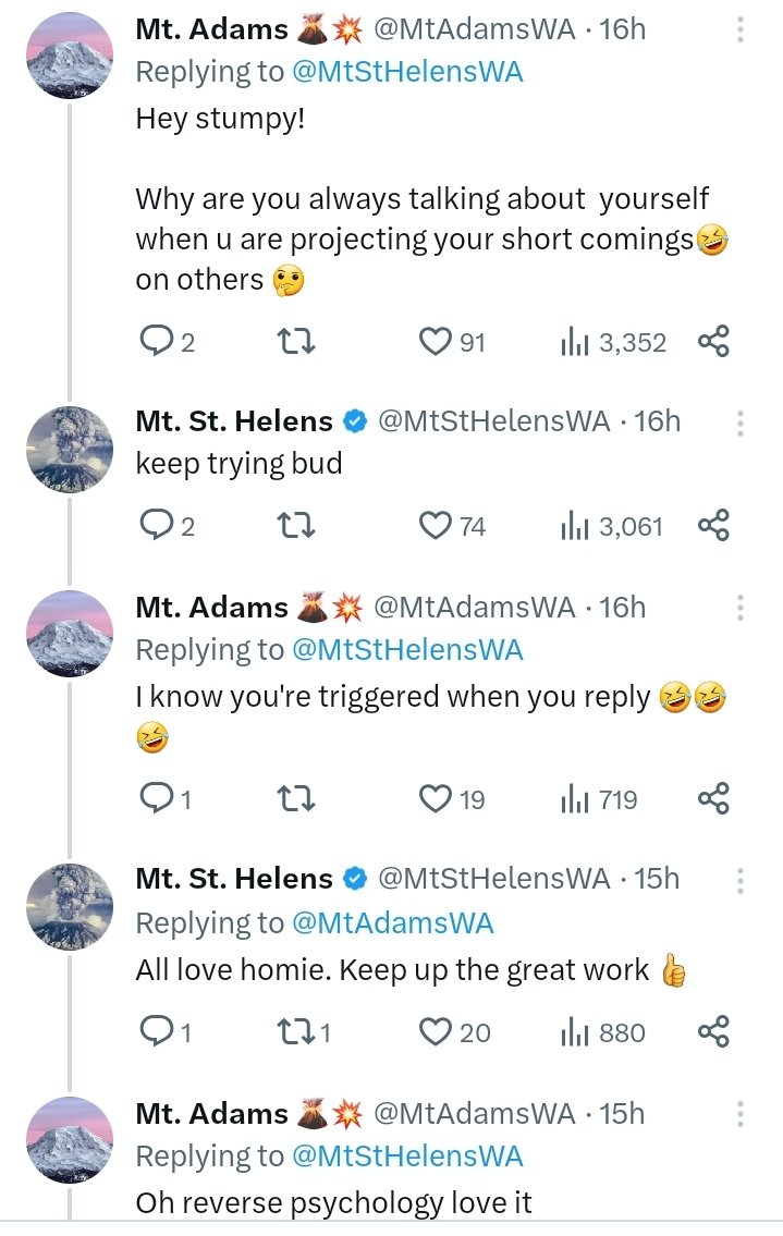 notcenedra's tweet photo. Volcano relation nearby gets sassy
@MtStHelensWA @MtAdamsWA 
#familyfun #volcano #whoyoucallinshort #MountWho https://t.co/bCZlrDMi6I