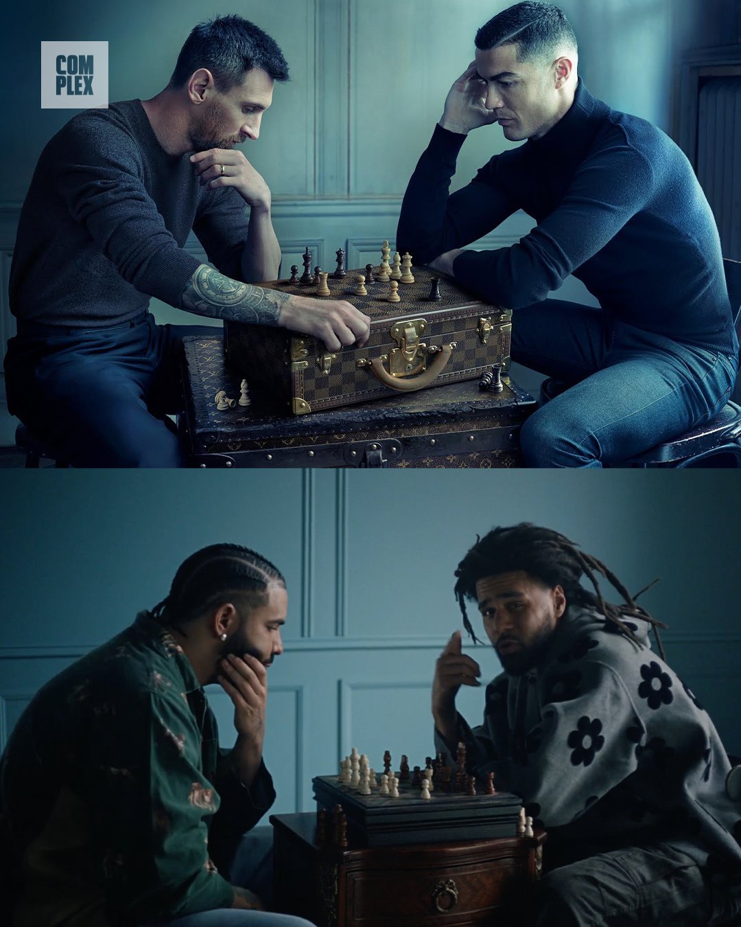 New shoot with Messi and Ronaldo could be a reference to one of the  greatest chess matches in history, it ended up a in draw - Football