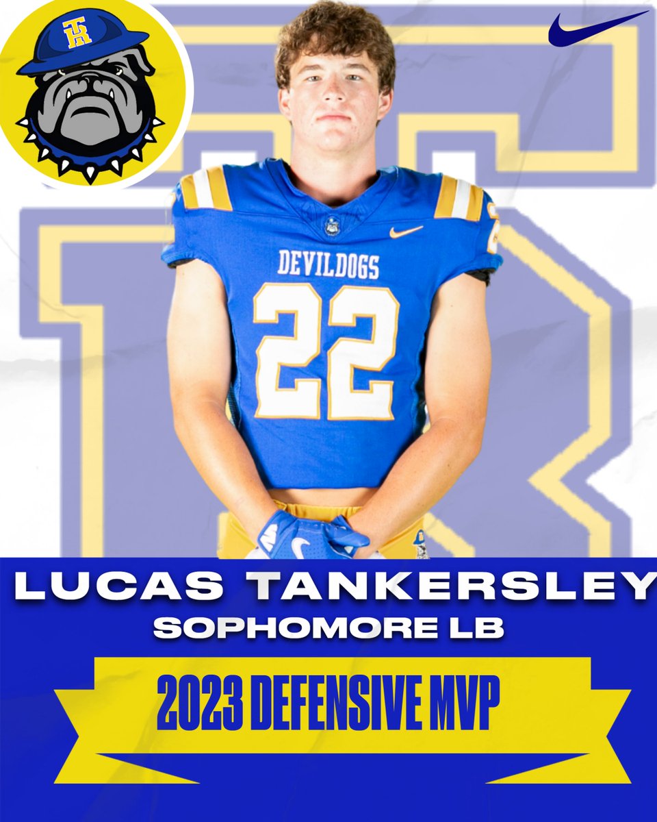 TRDevildogFB's tweet photo. Congratulations to our 2023 Defensive MVP Award winner for our Varsity Football Program!  Lucas is a fantastic football player with a bright future! https://t.co/dOj0GPHAf1