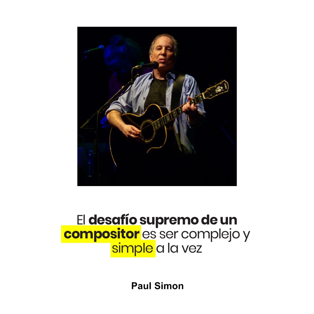 ”El desafío supremo de un compositor es ser complejo y simple a la vez”

Paul Simon

#Música #Canto #Arte #CitasCélebres #PaulSimon