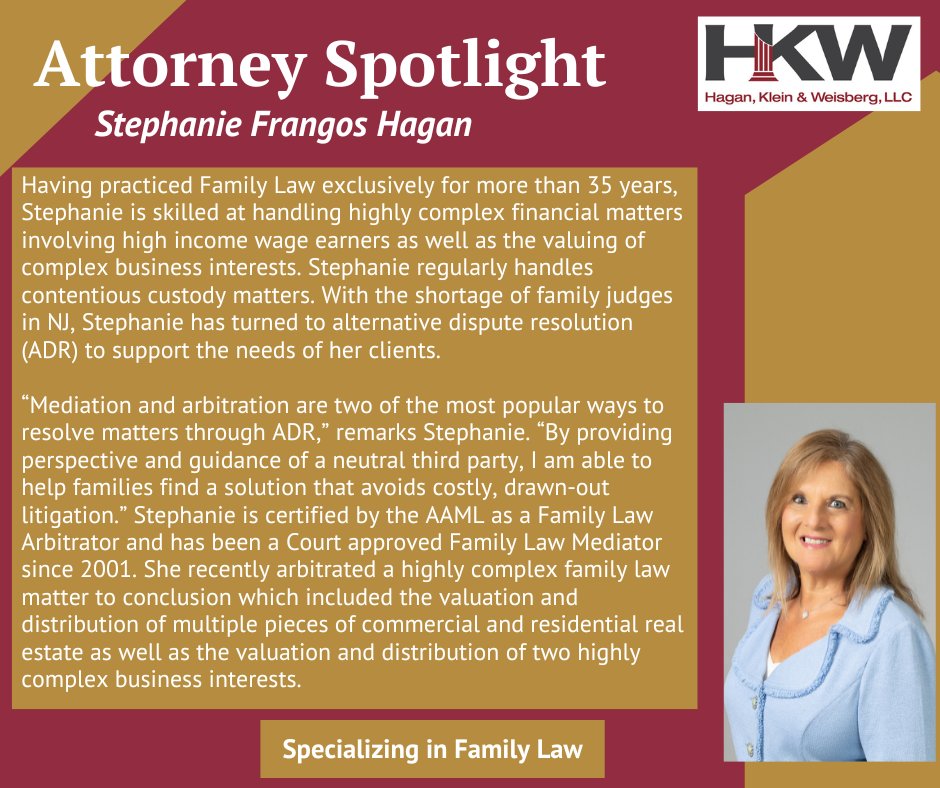 dhkwlaw's tweet photo. In our featured Attorney Spotlight, we focus on partner Stephanie Frangos Hagan. Read more about Stephanie’s focus on alternative dispute resolution (ADR) in our blog at https://t.co/pYro4VrRze https://t.co/FVXWrFVA2Y