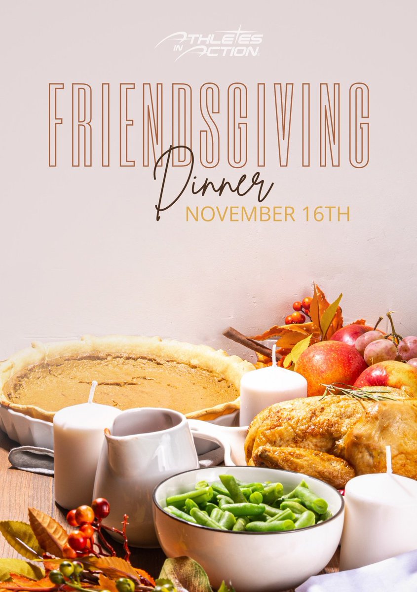 AIA_SFA's tweet photo. Invite others to this student dinner Friendsgiving to share what AIA is all about with them. Bring a favorite side, snack, or dessert to share in the potluck if you can! https://t.co/Pc50AygfzL