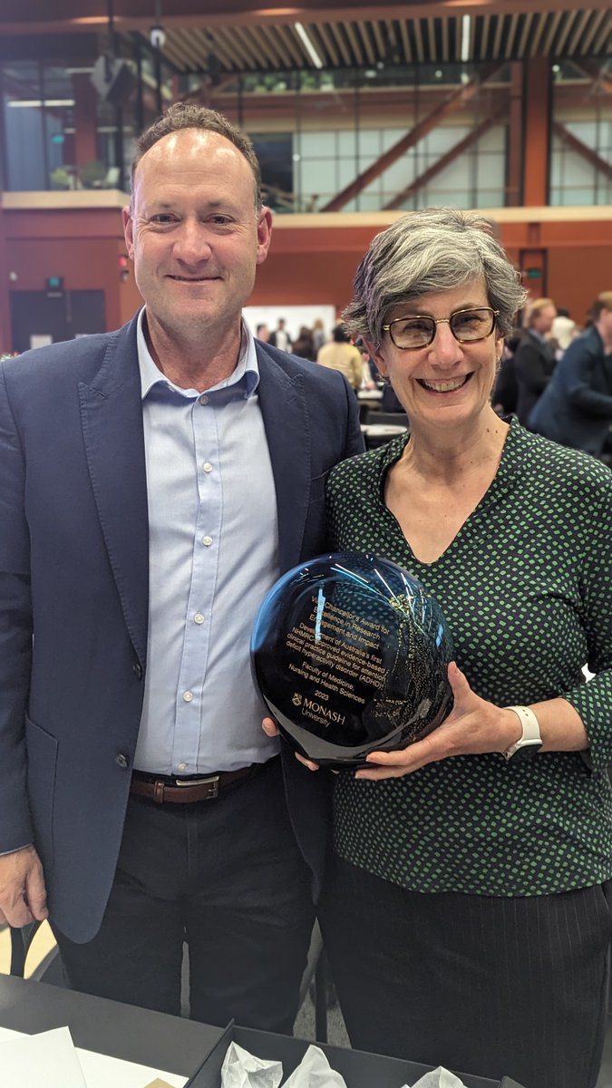 Huge congrats to Professors Mark Bellgrove and Katrina Williams for their Vice-Chancellor's Award for Excellence in Research Engagement and Impact. They developed Australia’s first NHMRC-approved evidence-based clinical practice guideline for ADHD. Vital, vital work.