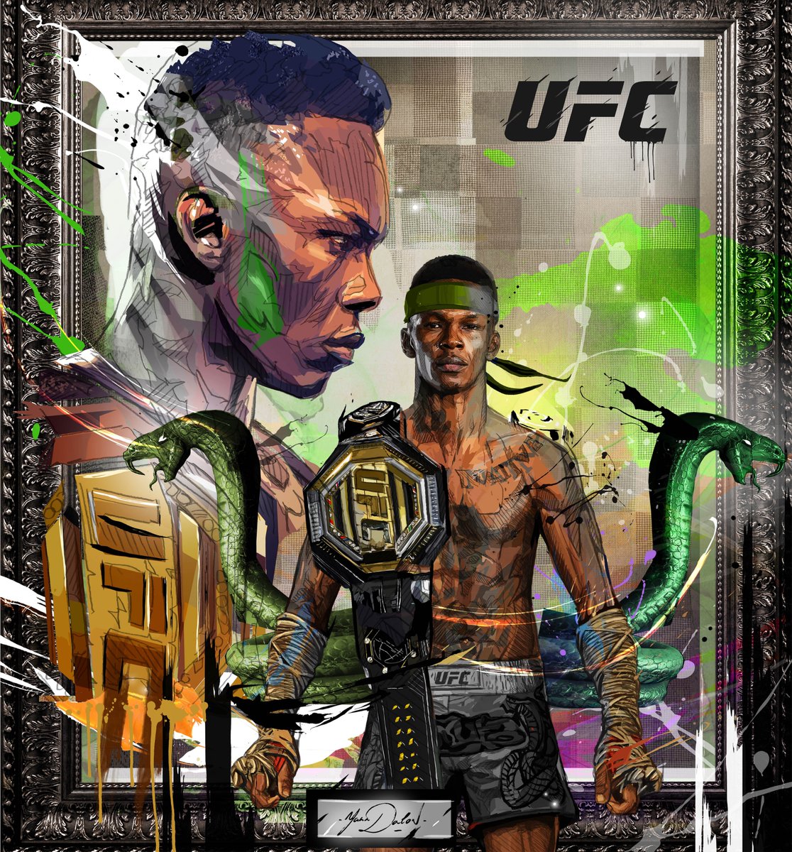 My painting of @stylebender , Super Eagle of the @ufc 

#UFC #israeladesanya #UFC294  #MMA #stylebender