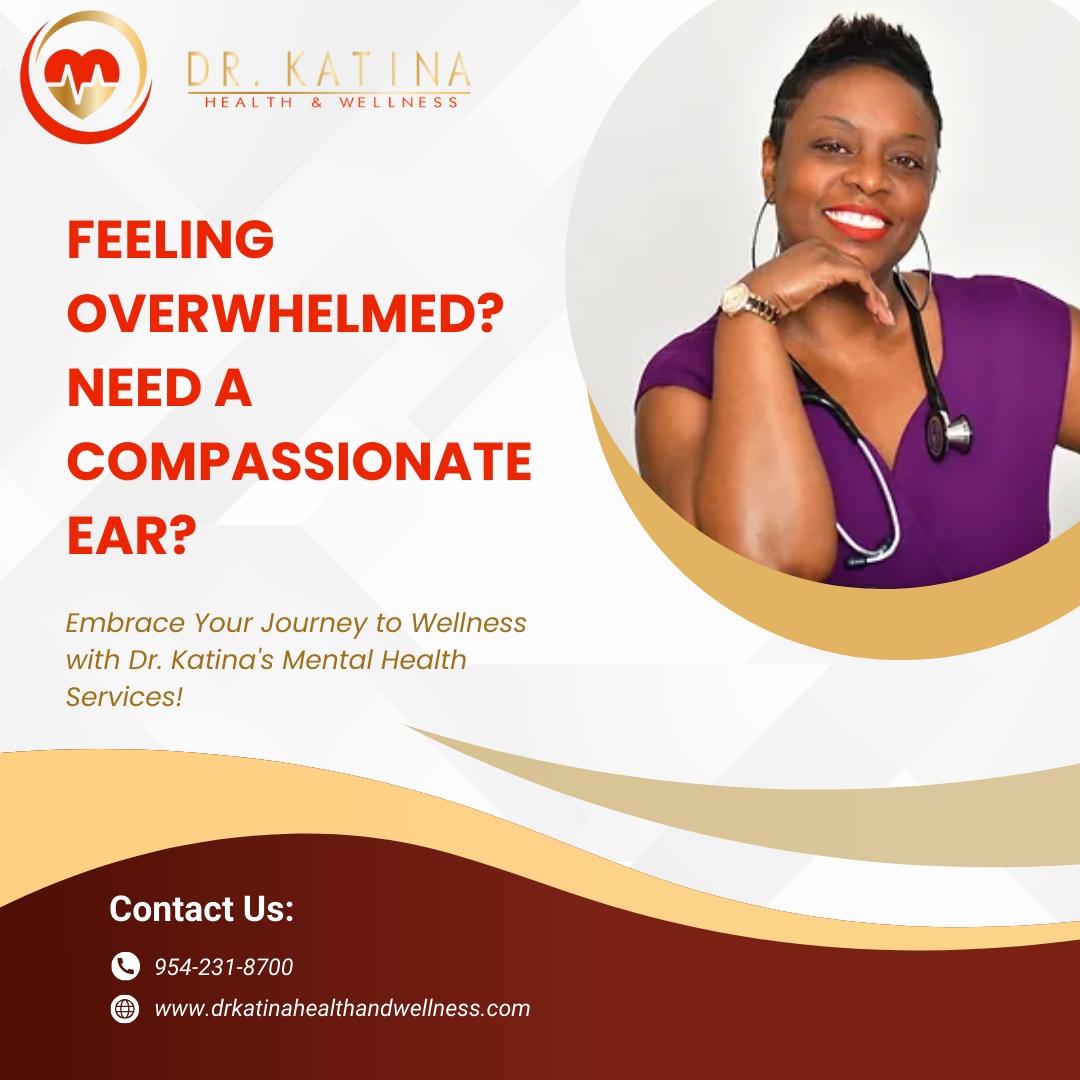 Embark on a mental wellness journey with Dr. Katina Kennedy, NP. 🌿 Expert in personalized mental health care for all ages, offering both telehealth and in-office sessions. Let's nurture your mind together.

👩‍⚕️ Contact us for your consultation. 

#MentalWellnessMatters