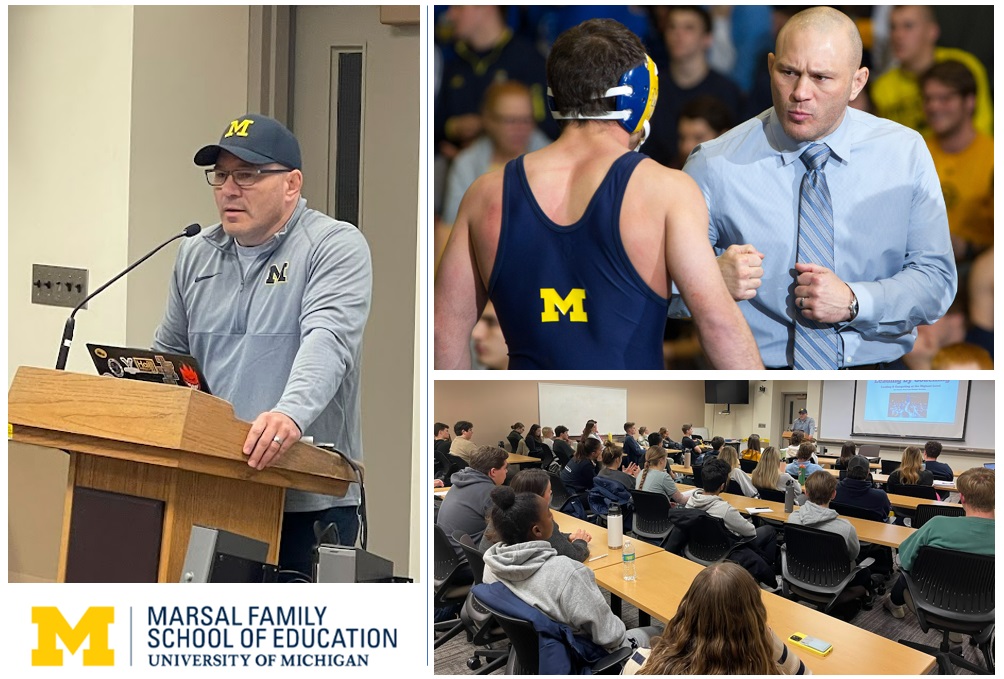 MVictors's tweet photo. POWERFUL words from head coach @Sean_Bormet of @umichwrestling this week in @UMichEducation 240: Leading By Coaching! Thank you, coach! #GoBlue #LeadersAndBest #500Pushups https://t.co/o9T6NtdD6Q