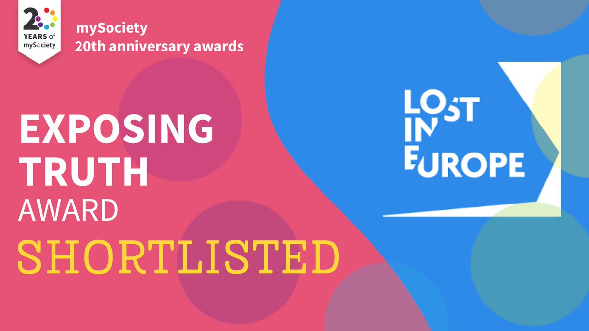 And finally in this category, @LostinEurope, who are uncovering facts around the disappearance of child migrants when they're turned away by border forces. #mySocietyAwards