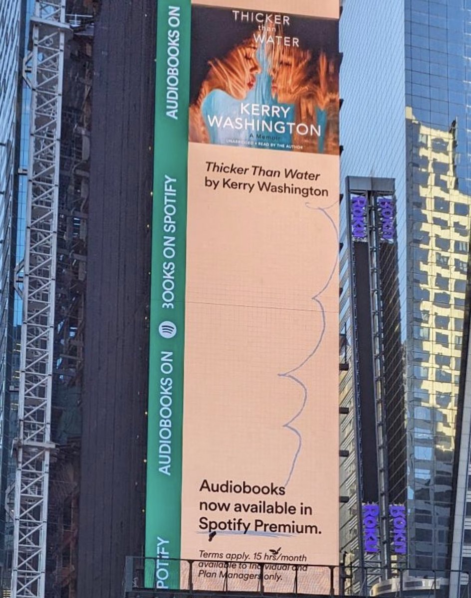 Were you in Time Sq the last couple of days with us, as @kerrywashington’s THICKER THAN WATER (courtesy of @spotify) was up on the Big Screen ™️?