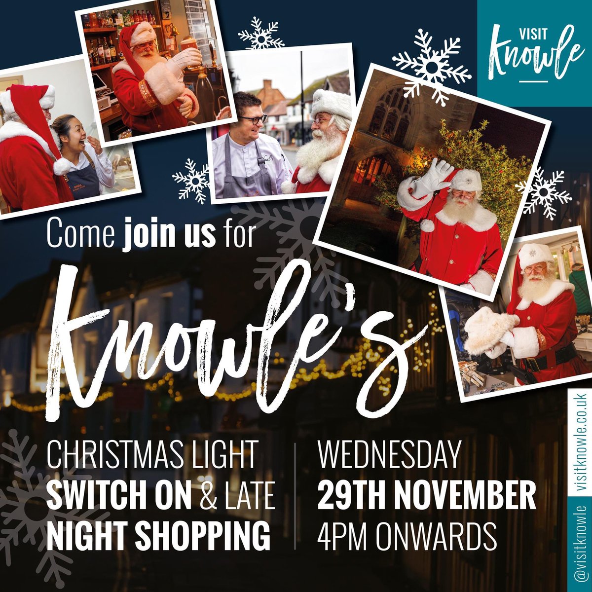 VisitKnowle's tweet photo. Important Road Closure Information for the Christmas Light Switch On, 29th November 🎄🚗🎄

Kenilworth Road will be closed from 3.15 to 6.45
Knowle High Street will be closed from 4.00 to 6.15

Access to all public car parks will still be accessible throughout.
 
#knowle https://t.co/V6qTCImefP