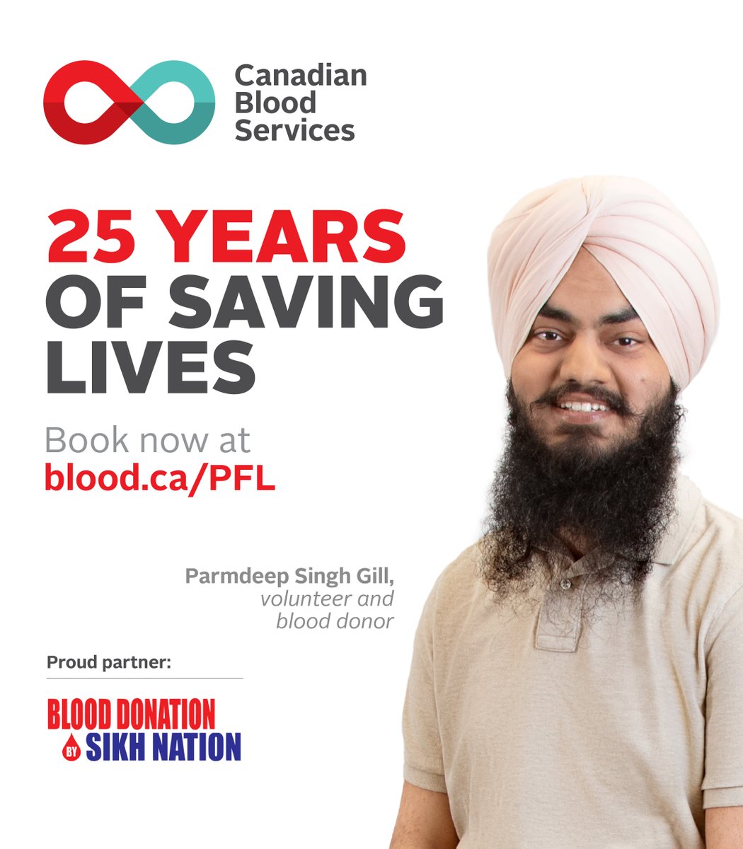 Sikh Nation is one of the most active Partners for Life and the largest contributor of blood and plasma donations. This year, we ask new donors to join their team, donate for the first time and make all the difference in their community. @campaign1984 #CanadasLifeline