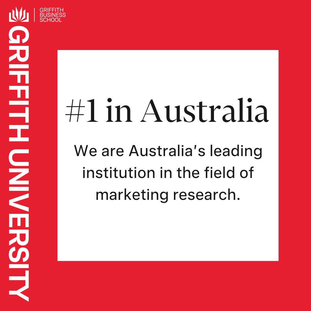 We are proud to announce that Griffith is the lead institution in Australia in the field of Marketing, according to The Australian Research Magazine's 2024 edition! Find out more 👉 ow.ly/Fk8050Q7fQx