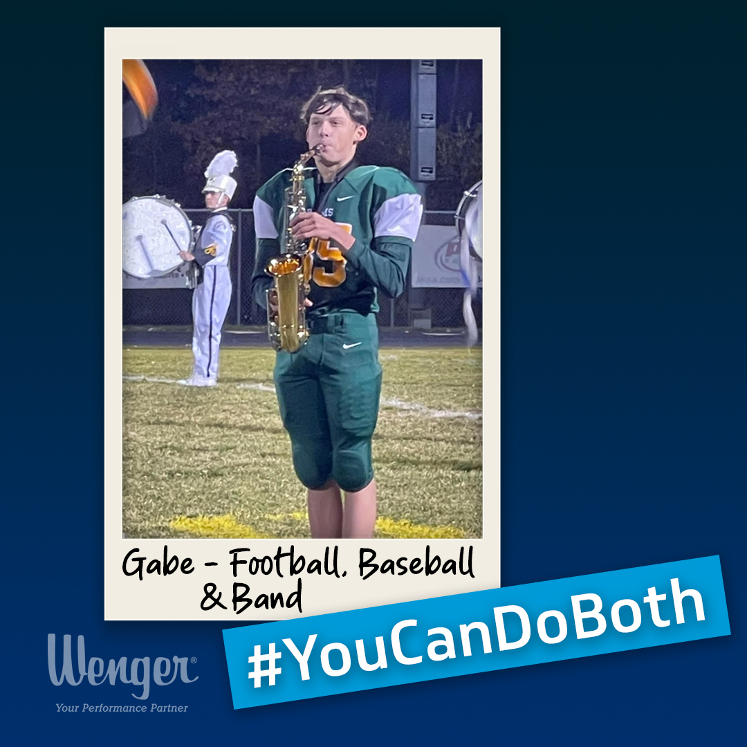 #YouCanDoBoth - Gabe plays plays in the band, plays football, and also baseball!
