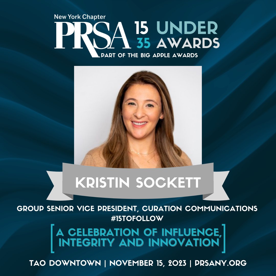 2023 15 Under 35 Winner Spotlight: Kristin Sockett, Group Senior Vice President, Curation Communications

Celebrate Kristin during the #BigAppleAwards! 

#BigAppleAwards2023 #15ToFollow