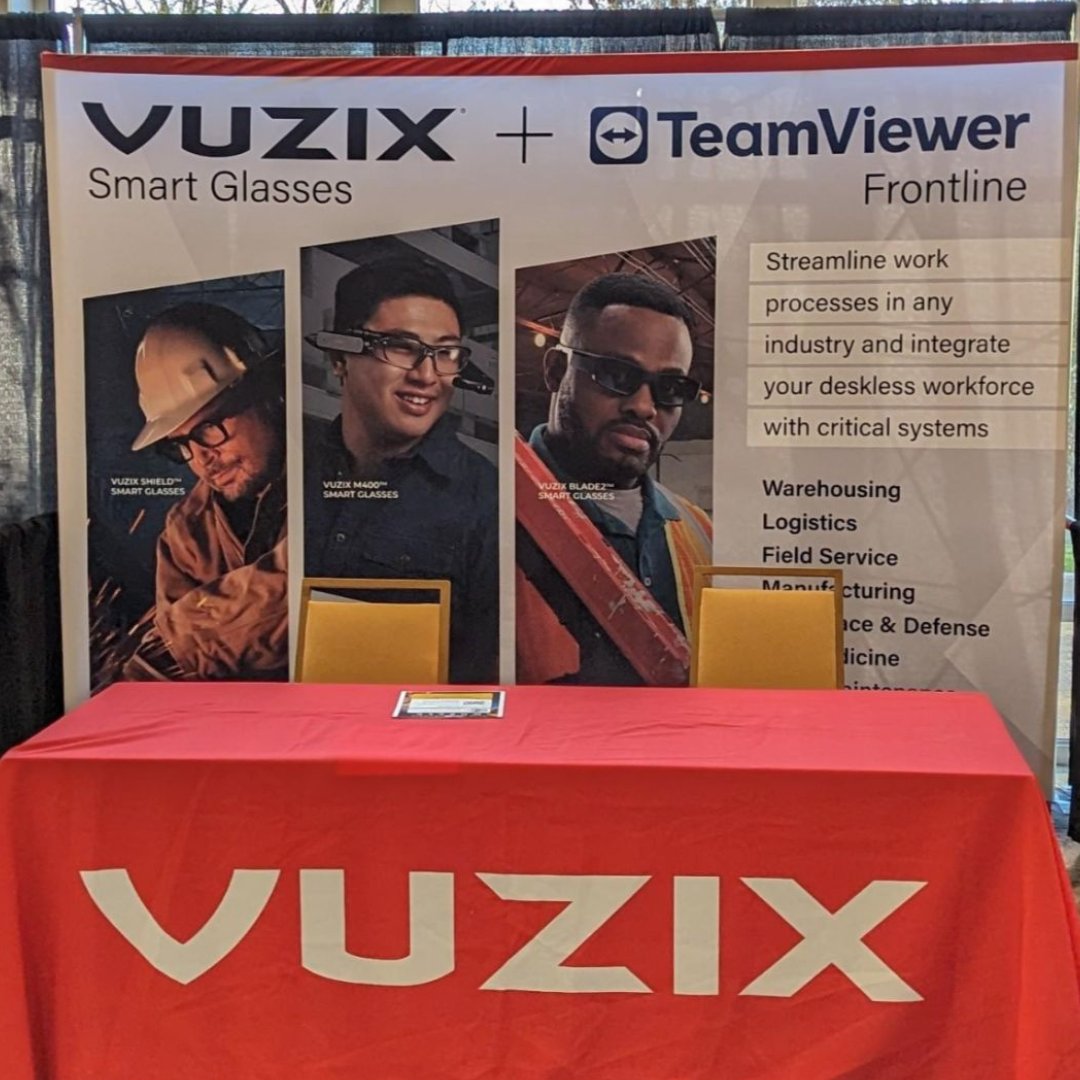 Vuzix's tweet photo. Vuzix and @TeamViewer together at #ConnectedWorker in Chicago! $VUZI #CWChicago #CWC https://t.co/k3zgDrnd07