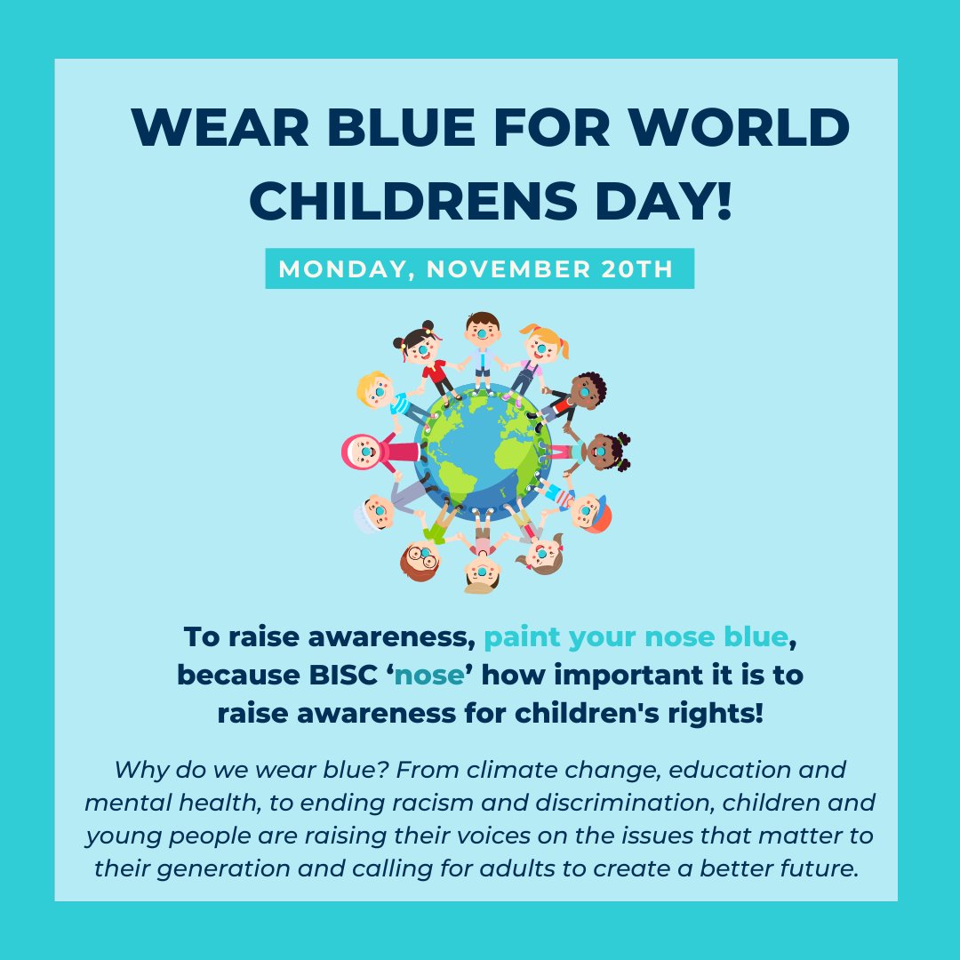 BISCharlotte's tweet image. Going blue from your toes to your nose for World Children's Day! 💙 Let's paint a brighter future for every child around the world. #WorldChildrensDay