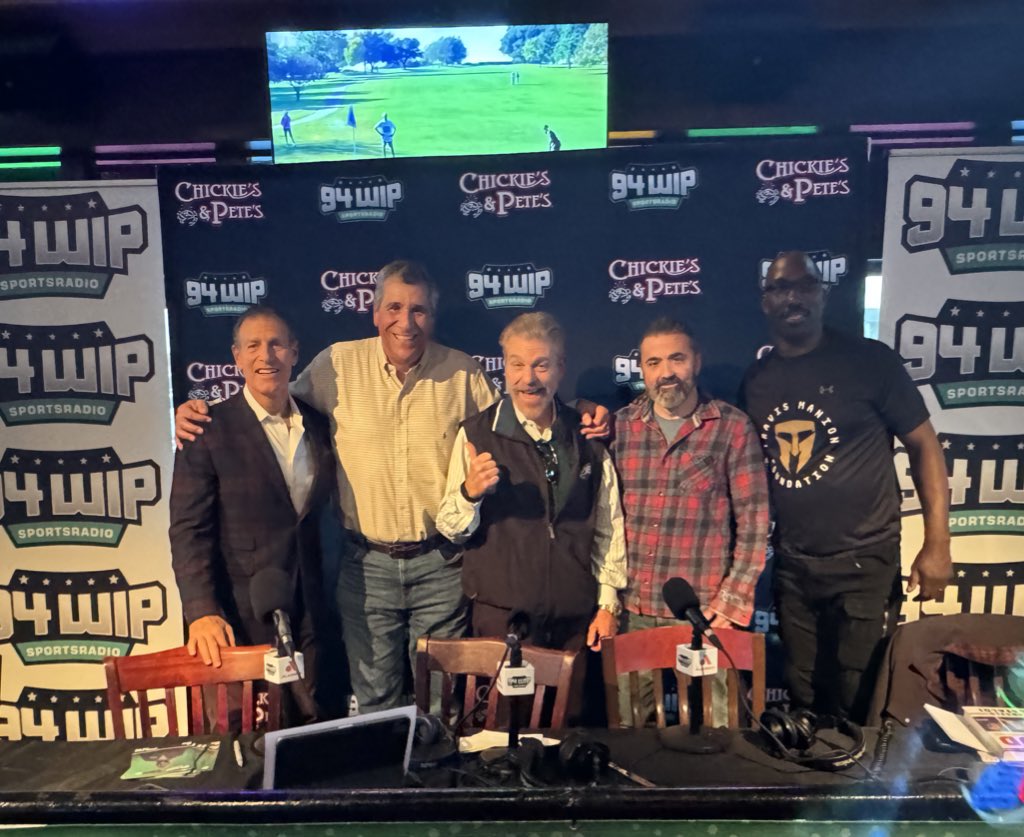 Pete Ciarrocchi, Angelo Cataldi, Howard Eskin, Jon Marks & Ike Reese for our Birds at the Bye broadcast benefitting the Travis Manion Foundation!