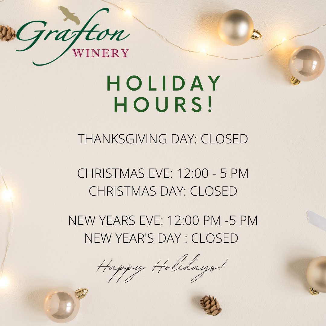 Holiday hours for the Brewhaus location!