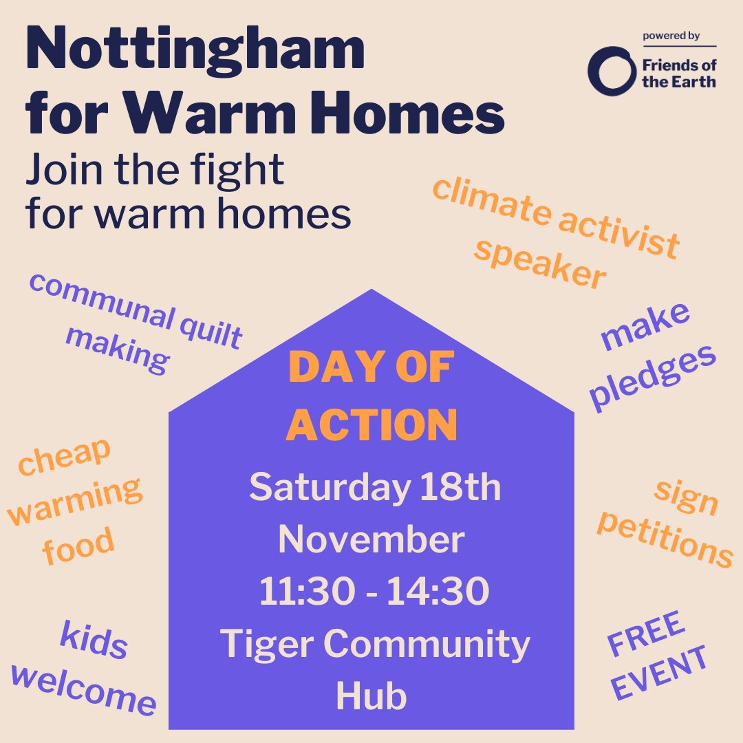 No one should suffer in the cold this winter. Join us this Saturday for our Day of Action to raise awareness for our campaign. Together we can work towards a warmer future #unitedforwarmhomes