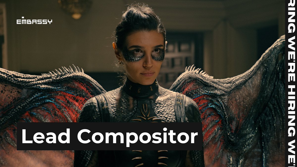 ⚡️HIRING⚡️ We're on the lookout for a talented Lead Compositor to join our team. Interested? Find out more and apply now » careers.theembassyvfx.com/jobs/3315478-l…

#vfxjobs #animationjobs #vfx #compositing