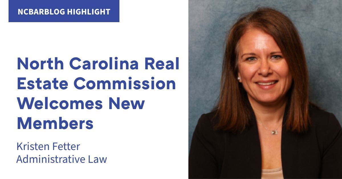 NCBAorg's tweet image. The General Assembly recently appointed and swore in two new members to the North Carolina Real Estate Commission. Learn about these members and their backgrounds from Kristen Fetter on the #NCBarBlog: buff.ly/40UEqRP.