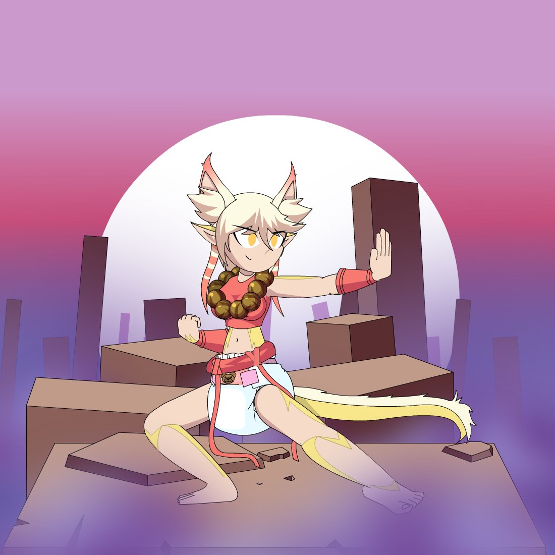 EmskeletonABDL's tweet photo. Currently I am working on a big group pic where several people will be going through a dungeon.

This is Amber, she's a monk

Amber belongs to @UltimatePrinny

#ABDL #diaper #abdlart #diaperart https://t.co/WYFgzoNzFg