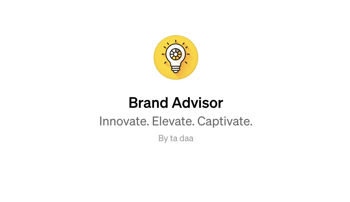 tadaa_co's tweet photo. 🚀 Embrace the Future of #Branding with #GPTs ! 🌟

🤖 Introducing GPT Brand Advisor https://t.co/TzgwxzCodg

✨ Create #compellingcontent, #analyzetrends, and engage audiences like never before. Dive into data-driven insights and let AI power your brand's unique voice. https://t.co/lCjOix9wYb
