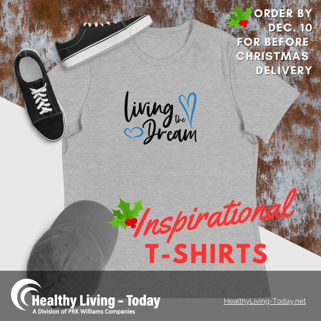 Have you started holiday shopping yet? The holidays will be here before you know it; order your inspirational t-shirts before December 10 for before Christmas delivery, and spread joy this holiday season!  #HealthyLivingToday #InspirationalTees #HealthyLivingGifts #SpreadJoy