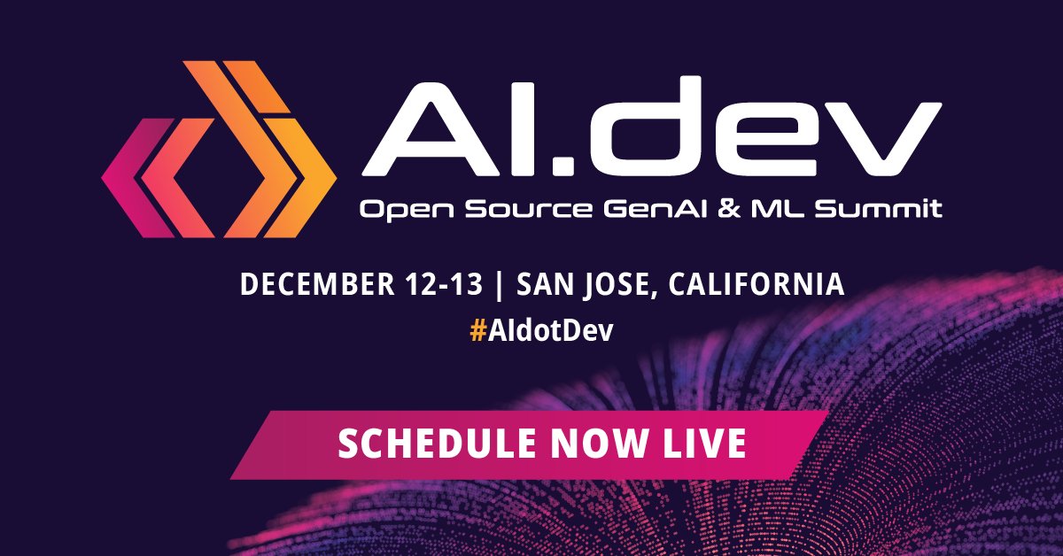 🚨The schedule for #AIdotDev: hubs.la/Q0291y5N0 + #CassandraSummit’s AI track: hubs.la/Q0291rPj0 are LIVE! Join this powerhouse lineup of #AI + #OpenSource leaders for epic sessions + discussions Dec 12-13 in San Jose! Register by Nov 21 + SAVE hubs.la/Q0291wlw0