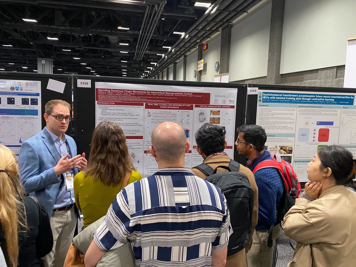AyobamiWard's tweet photo. Great #SfN23 poster session by @matthew_willsey an @umichneuro / @ChestekLab alum on decoding dexterous finger movements in neuroprosthesis! Lots of great discussion! I’m proud to call him a mentor and lucky to call him a friend. https://t.co/ufvy6bGVEP