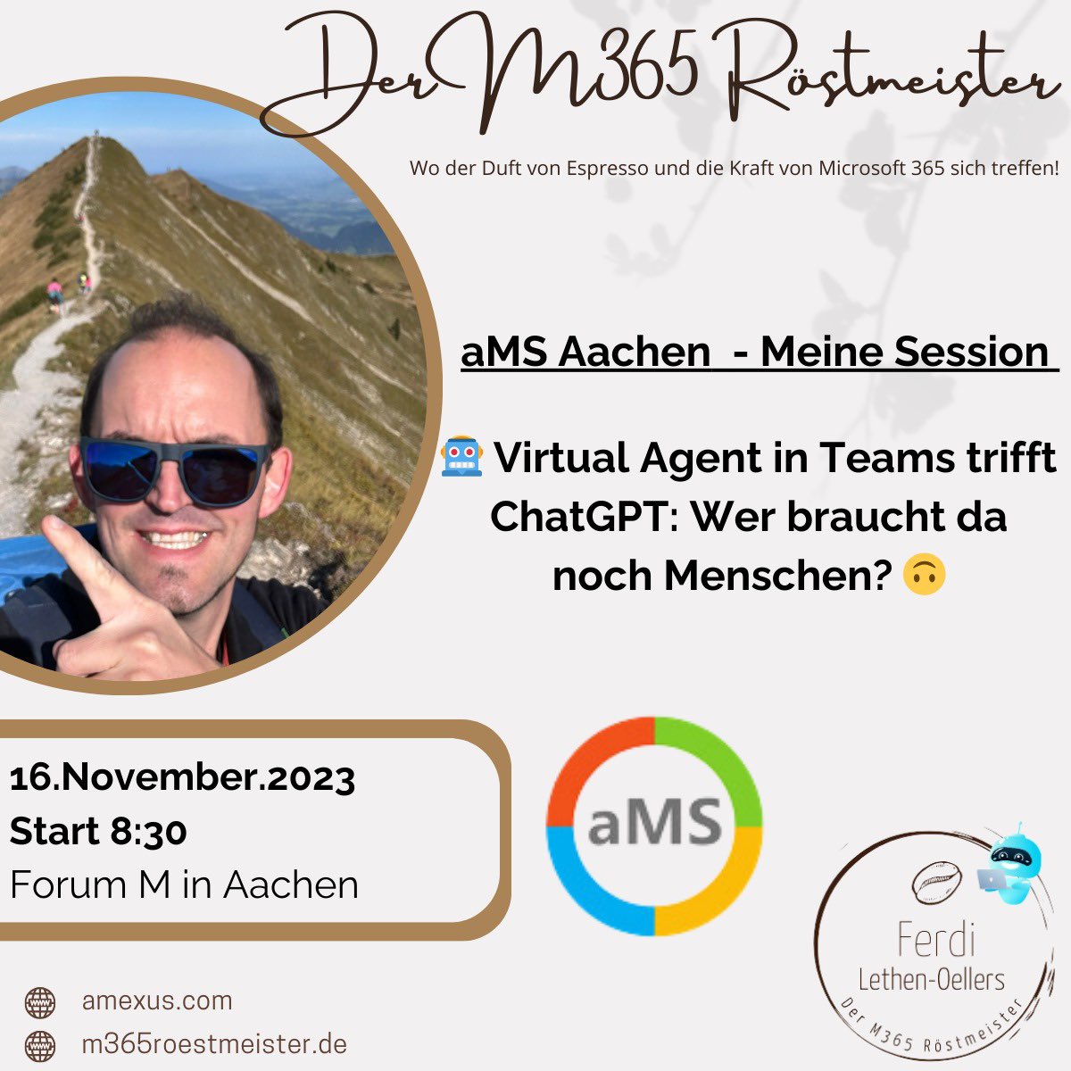FerdiLethen's tweet photo. After a #MSIgnite night, I'm speaking at the #aMSAachen tomorrow.
What have I learned today? One session and the slides can run into the error devil overnight. 🤣
Power Virtual Agent == Microsoft Copilot Studio https://t.co/lntqTfGJRl