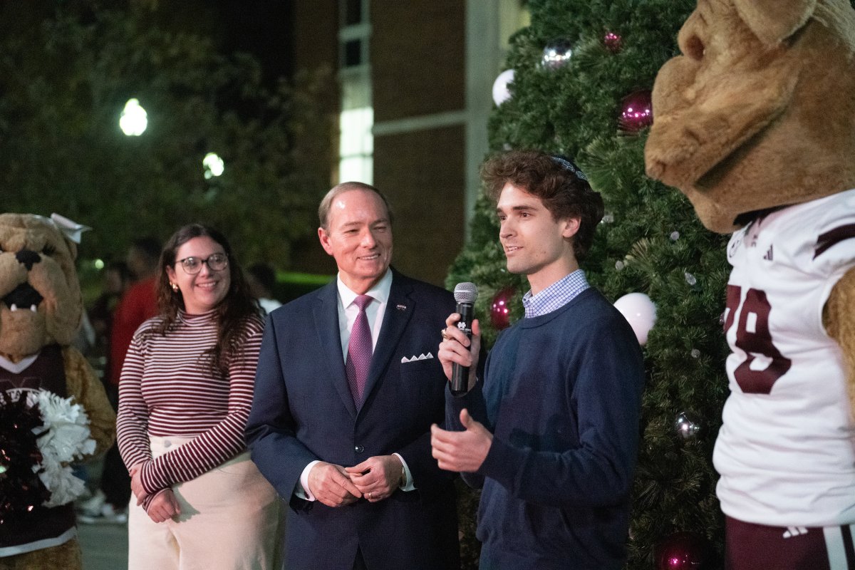 msstate's tweet image. MSU President Mark Keenum and student leaders kick off Hail State holidays with the lighting of a new tree and menorah at the Colvard Student Union. Thanks to everyone who helped get us in a festive spirit with music, hot chocolate and lots of laughs.