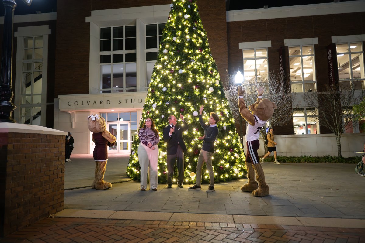 msstate's tweet image. MSU President Mark Keenum and student leaders kick off Hail State holidays with the lighting of a new tree and menorah at the Colvard Student Union. Thanks to everyone who helped get us in a festive spirit with music, hot chocolate and lots of laughs.