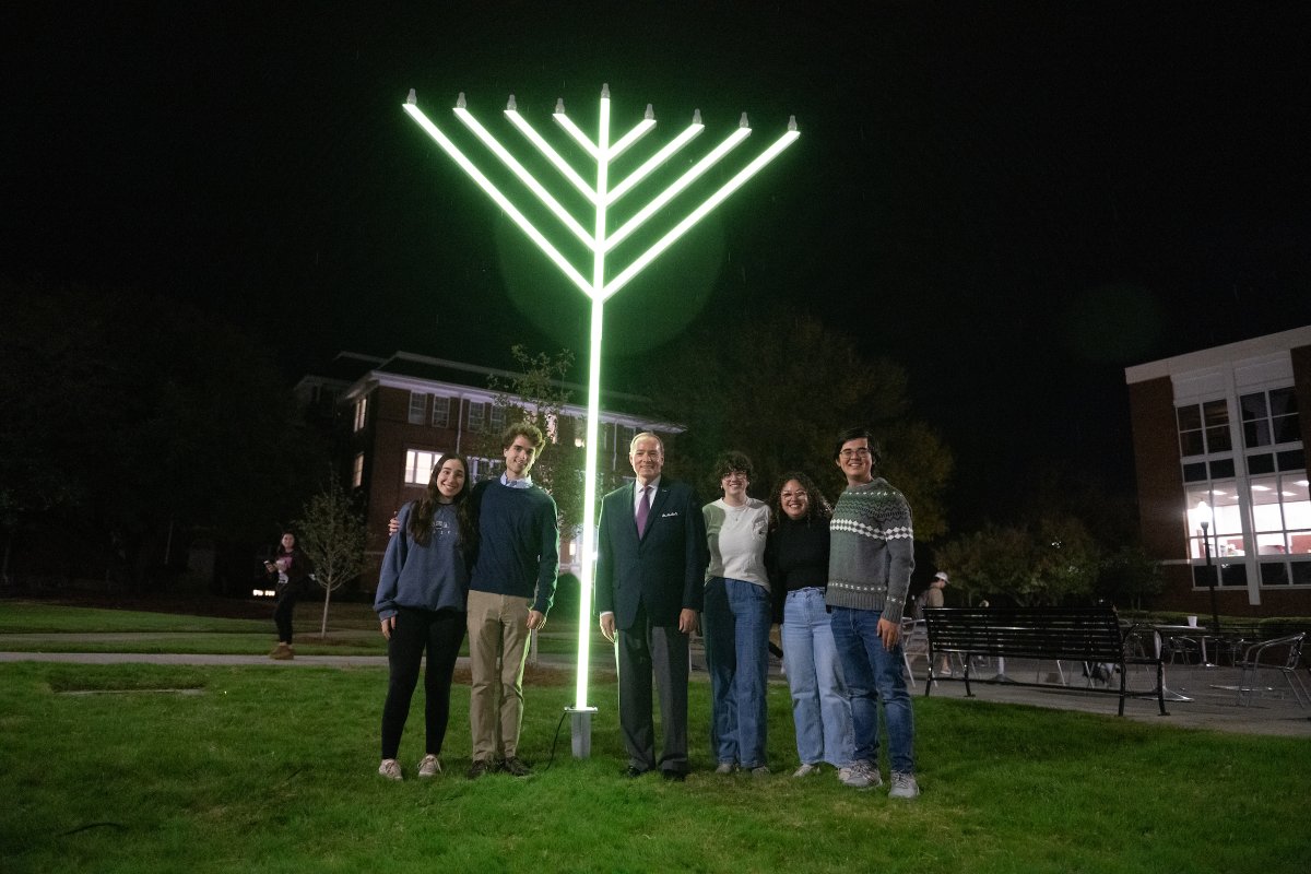 msstate's tweet image. MSU President Mark Keenum and student leaders kick off Hail State holidays with the lighting of a new tree and menorah at the Colvard Student Union. Thanks to everyone who helped get us in a festive spirit with music, hot chocolate and lots of laughs.