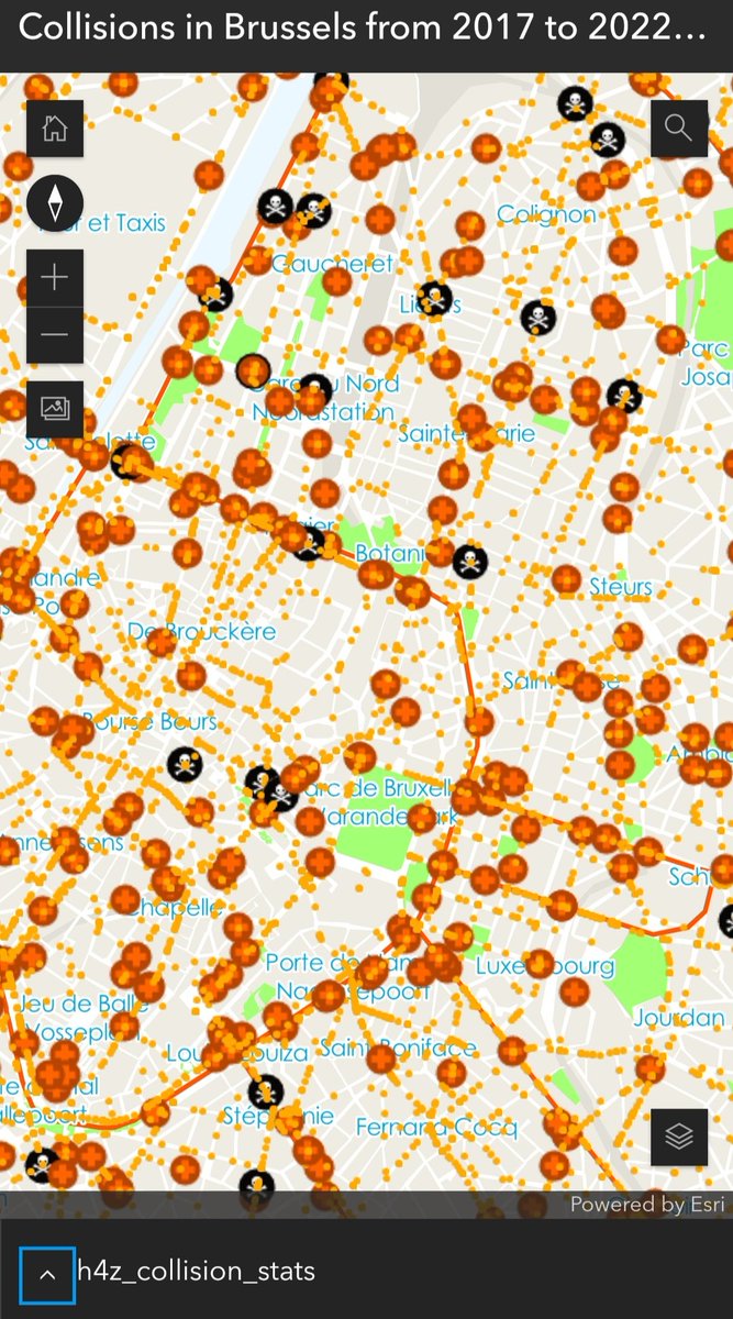 ImagineBrussels's tweet image. This map shows the collisions in #Brussels and their severity, between 2017 and 2022. 
A long way to go for #visionZero in our city...
arcg.is/10Cnv40
#goforzero #streetsforpeople 
Source: Statbel open data