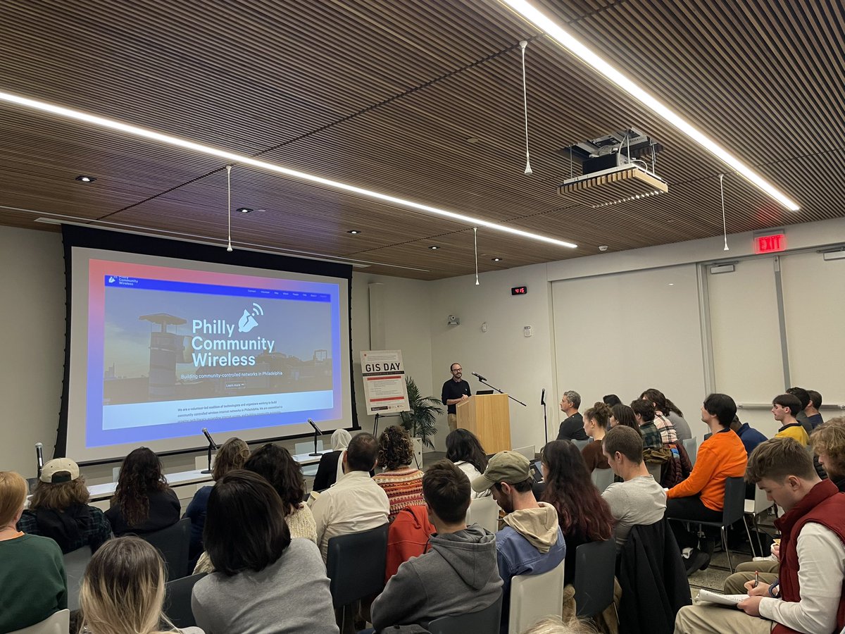 TempleGUS's tweet photo. Felipe Valdéz, GIS Specialist @TempleLibraries presenting “Mapping Connections: GIS and Web Maps for Community Wireless Networks” speaking about the work of @philly_wireless https://t.co/164CgsHHIL