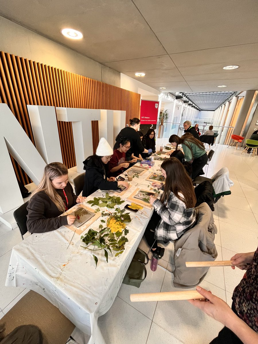 kerry_truman's tweet image. another outing for #NTUmakers today alongside the excellent @NTUcreated.. we were also joined by the @NTUSustTeam who hosted the pre-session nature forage for all those exciting things to use in our clay tile mark making session..!? there were some super creations.. #sharetolearn