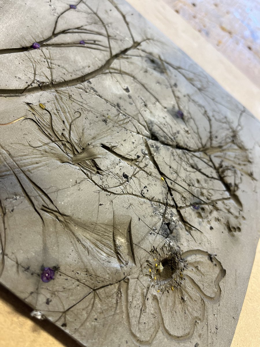 kerry_truman's tweet image. another outing for #NTUmakers today alongside the excellent @NTUcreated.. we were also joined by the @NTUSustTeam who hosted the pre-session nature forage for all those exciting things to use in our clay tile mark making session..!? there were some super creations.. #sharetolearn