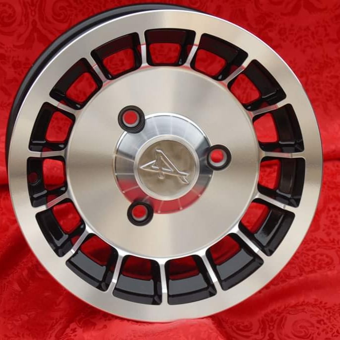 cerchiepoca's tweet photo. 4 pcs. lightweight alloy #wheels #Renault #Alpine style 5.5x13 ET25 3x130 matt black/diamond cut, brand new #replica wheels. Suitable for #R4, #R5, #R6 cars. #Warranty 3 #years #TUV #certification 
by #cerchiepoca
https://t.co/vBJEV7E2NI https://t.co/r0hZXbSUcT