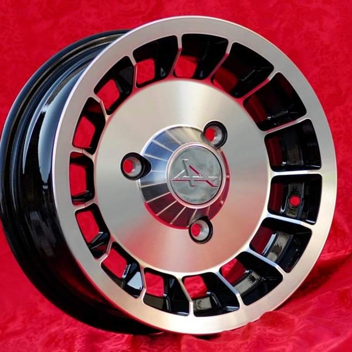 cerchiepoca's tweet photo. 4 pcs. lightweight alloy #wheels #Renault #Alpine style 5.5x13 ET25 3x130 matt black/diamond cut, brand new #replica wheels. Suitable for #R4, #R5, #R6 cars. #Warranty 3 #years #TUV #certification 
by #cerchiepoca
https://t.co/vBJEV7E2NI https://t.co/r0hZXbSUcT