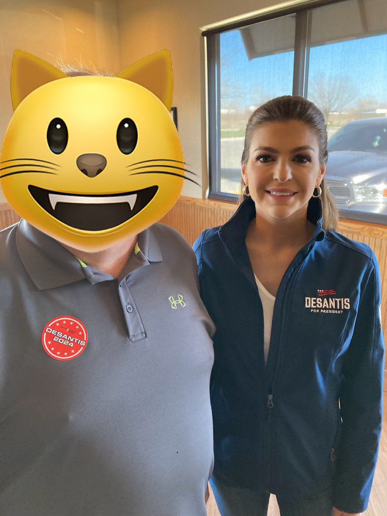 I met Casey Desantis today. Iowa is small and boring but Being the first caucus state has its benefits. (Maintaining social media anonymity to annoy Nikki Haley).